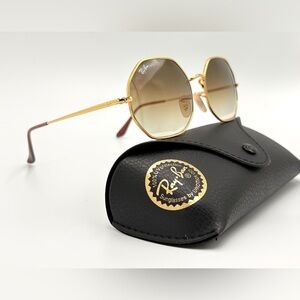 Ray-Ban RB1972 9147/51 Arista 54-145 Brown Metal Fashion Sunglasses w/ Hard Case